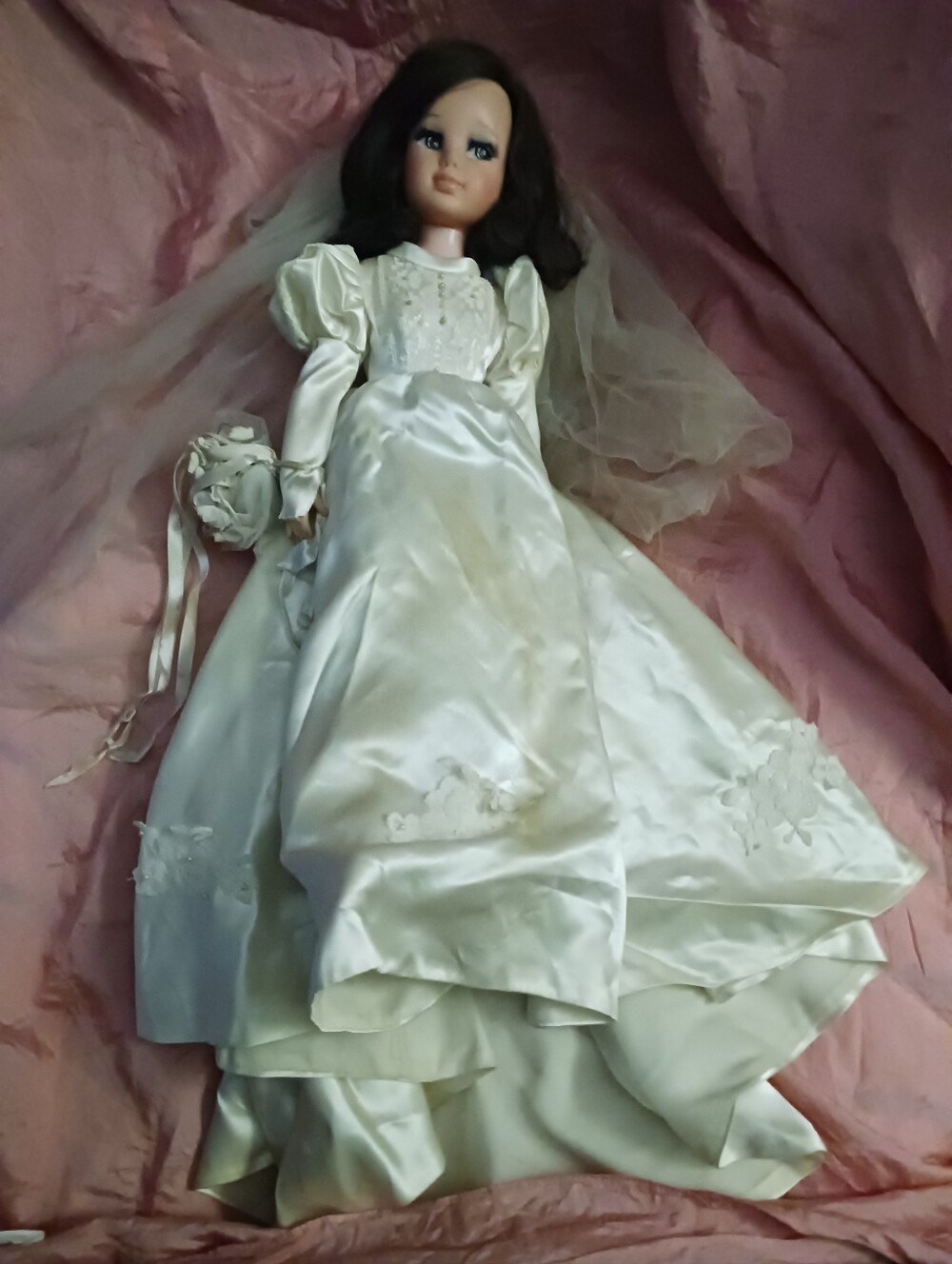 White Bridal Doll in Satin Wedding Gown - Classic  Toy